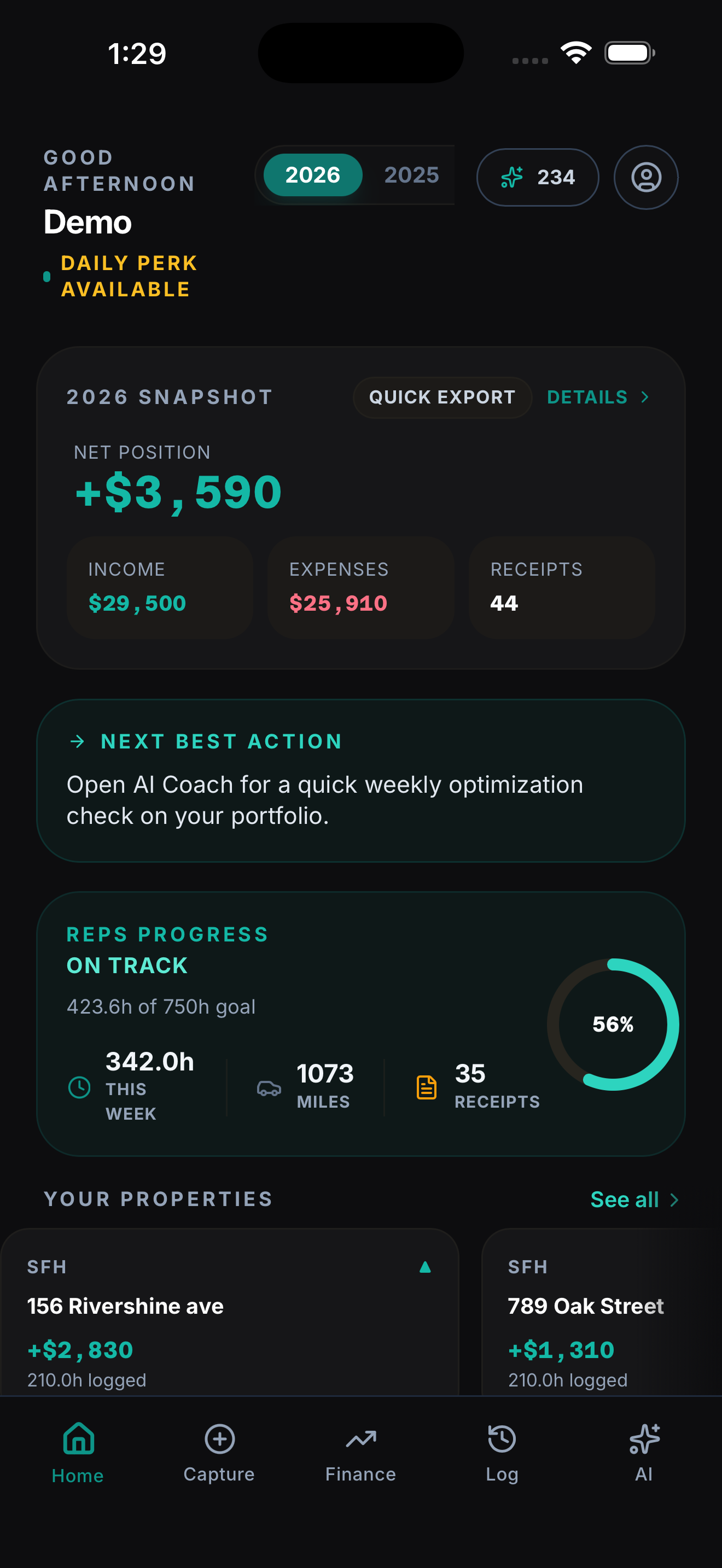 Dashboard overview