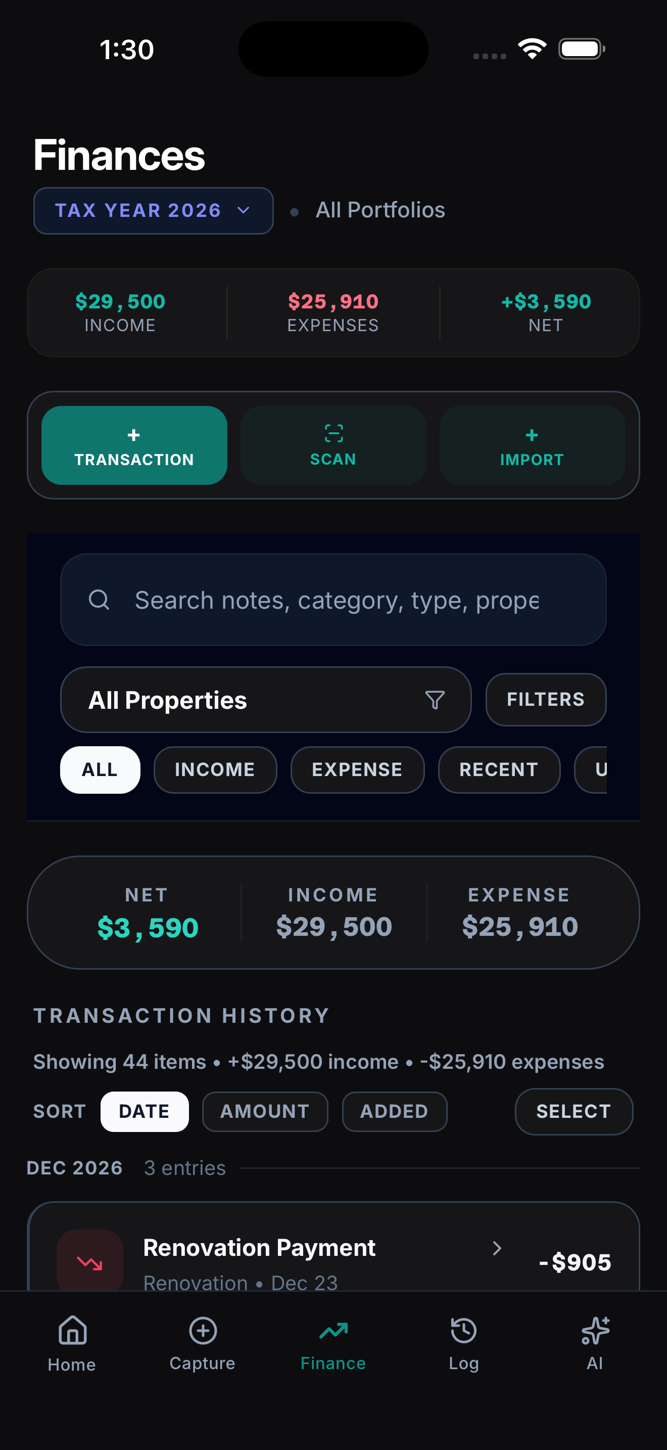 Finance tracking